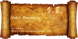 Vahl Barbara névjegykártya