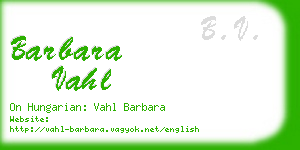 barbara vahl business card